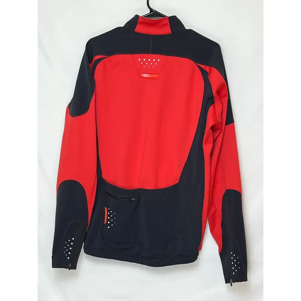Specialized Womens XL Black Red Zip Front Long Sleeve Cycling Jacket Performance